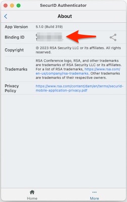 RSA Client About window for macOS