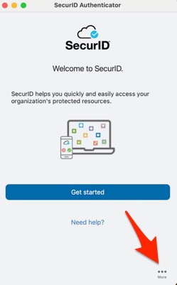 RSA Client main window for macOS
